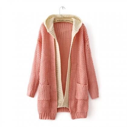 Knit Hooded Sweater Vui